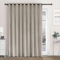 Macochico Extra Wide 100% Blackout Chenille Curtains 100" Wx102 L Thermal Curtains for Sliding Door Room Divider Living Room Bedroom Hotel Beige Taupe Blackout Curtains Grommet with Tieback 1 Panel