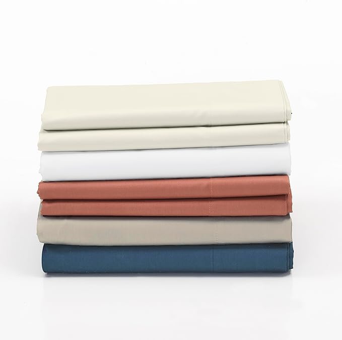 Cuddledown Dreamstead 100% Cotton Bed Sheets Set | 300 Thread Count | Luxurious Sateen Weave | Pure Combed Cotton | Soft | Wrinkle Resistant | 4 Piece Set | Navy | King | 78” x 80”