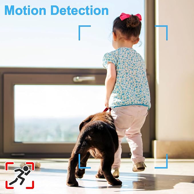 XISRU 64GB Home Security Camera, 1080P Surveillance Camera, Indoor Camera with 10000mAh Battery, Night Vision, Motion Detection