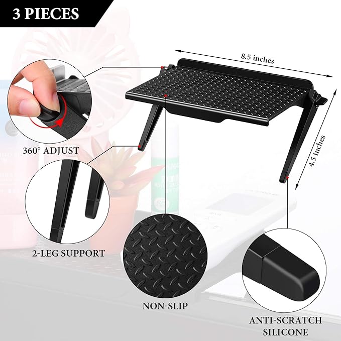 Jetec 3 Pieces Screen Top Shelf TV Top Storage Bracket 2-leg Adjustable Monitor Shelf for Cellphone Stand Media Boxes Router Game Console and Home Decoration Supplies(8.5 x 4.5 Inches)