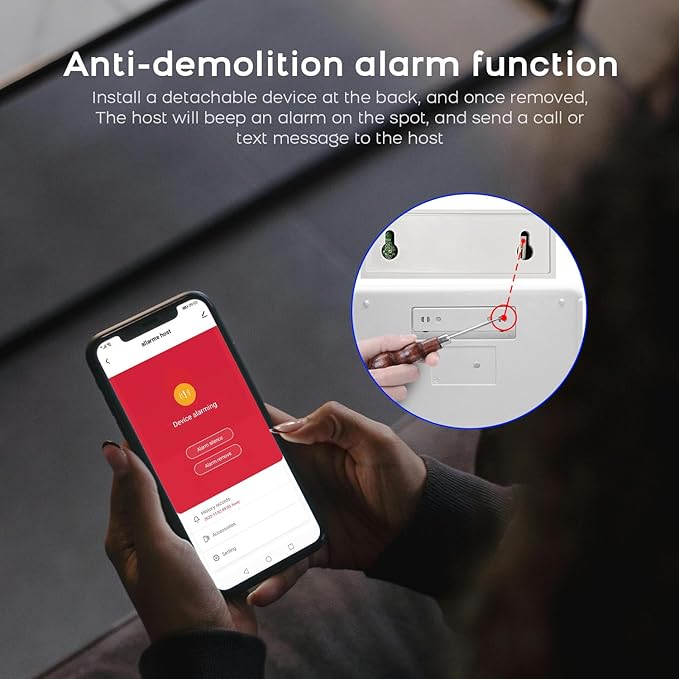 PGST 10 PCS Home Security Systems with LCD Touch Screen,Wireless GSM 4G Burglar Door Open Alarm Systems,120dB Loud Siren,Phone App Control for Villa,Apartment,Home Pets,Kids Safety