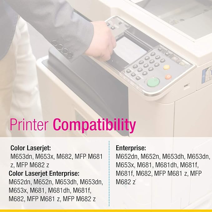 CS Replacement Toner Cartridge Compatible with HP 655A CF450A Black Color Enterprise M652dn M652n M653dh M653dn M653x M681 M681dh M681f M682 MFP M681 z MFP M682 z Toner Cartridge 2 Black Set