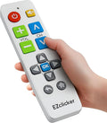 EZclicker Big Button Universal TV Remote (Silver) Simple Easy to Use, Great for Seniors, Works with Major TV Brands (2xAAA Batteries Not Included)