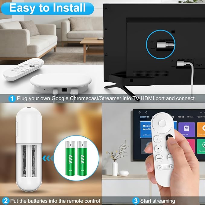 Replacement Voice Remote for Google-Chromecast-Remote, for Chromecast with Google TV Remote 4K/HD & Google TV Streamer 4K