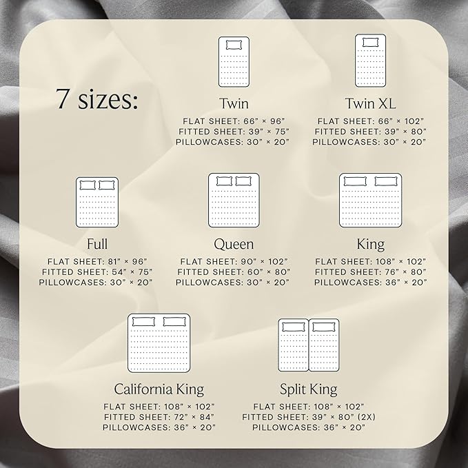 LuxClub 4 PC California King Sheet Set, Deep Pockets Wrinkle Free Cooling Bed Sheets Hotel Bedding for Women, Men, Includes 1 Fitted Sheet, 1 Flat Sheet and 2 Pillowcases-Striped -Light Grey