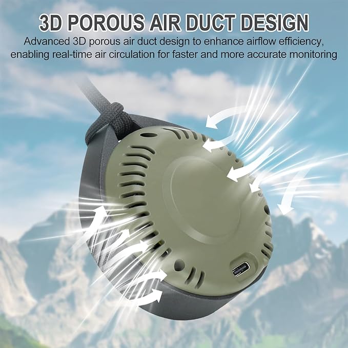 3-in-1 Portable Carbon Monoxide Detectors for Travel, Temp/Humidity Sensor, 140H Standby, Rechargeable Carbon Monoxide Monitor Alarm with Magnetic Back, CO Detector for Home/Camping/Travel/RV/Car