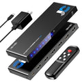 JCHICI HDMI Switch 5 in 1 Out 8K@60Hz 4K@120Hz - HDMI 2.1 Switcher Splitter with Remote, Auto-Switching - Supports HDCP 2.3, HDR10, Dolby Vision, 3D, VRR - Compatible with PS5/Xbox/PC/Blu-ray Player