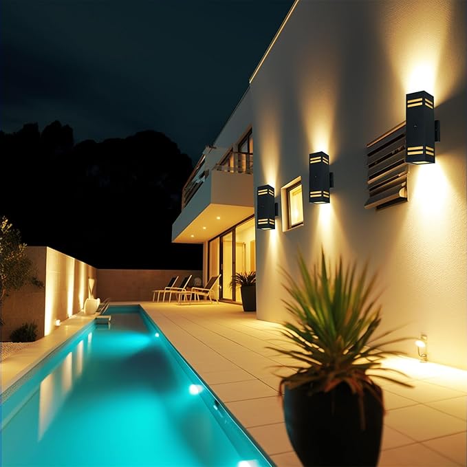 iYogaled Motion Sensor Outdoor Light with 25ft Detection Range, 3 Lighting Modes Dusk to Dawn Porch Light, Waterproof Wall Sconce for Large Yard, Patio, Garage, Front Door, ETL Listed