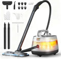 Aspiron Steam Cleaner, 293°F 58 PSI Powerful Multipurpose Handheld Steam Mop for Home Use, 21 Attachments, 50Oz Capacity, Heavy Duty Steamer for Carpets, Floors, Cars, Tiles, Crack Cleaning, Silver