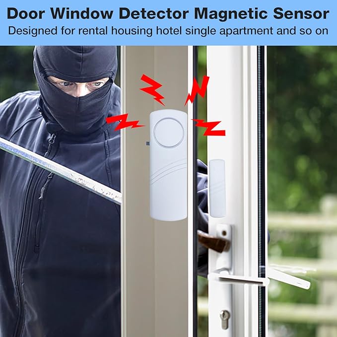 Door Window Alarm, 90DB Door Alarms for Kids Safety, Wireless Sensor Door Window Burglar Alarm-Window Pool Alarms for Home Office House, 20 Pack (20 Pack)