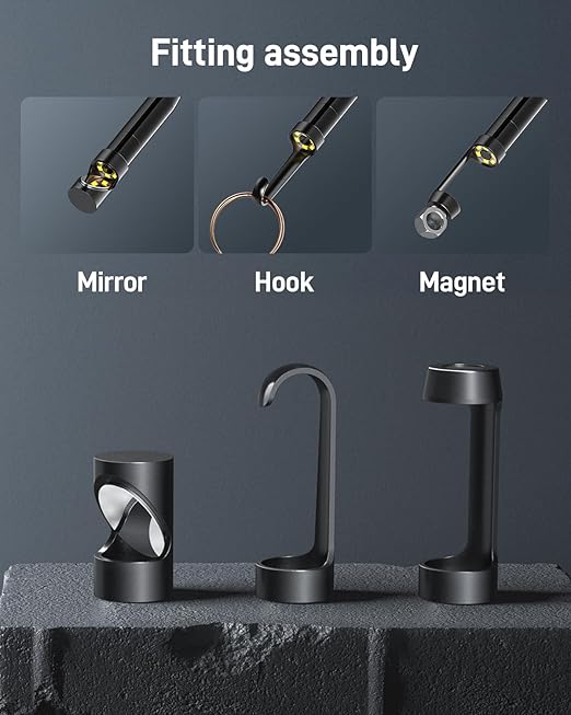 Borescope Inspection with Light, Industrial Endoscope Camera with 4.3” HD Screen, Waterproof Digital Snake Camera, Semi-Rigid Cable Bore Scope for Home Pipe, Engine, Inside Wall, Duct (11.5 FT)