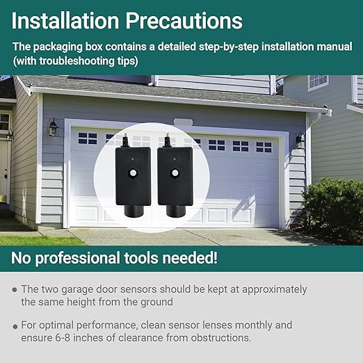 Upgraded 41A4373A Garage Door Safety Sensor Compatible with LiftMaster & Chamberlain Openers