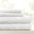 Linen Market Double-Brushed Patterned Microfiber Full Sheet Set 4 Piece – Oeko-TEX Certified Ultra Soft & Wrinkle-Free - 16" Deep Pocket Sheets - Easy Care Full Size - Coarse Paisley Light Gray