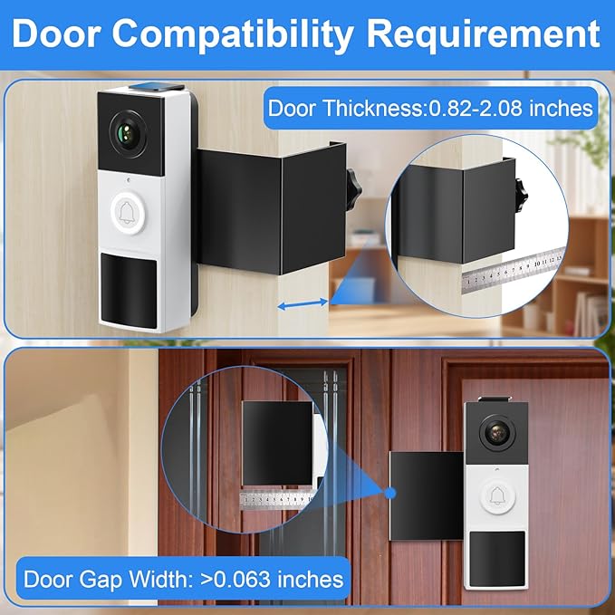 Anti-Theft Video Doorbell Mount Compatible with Tapo, Doorbell Camera Mount, No Drill Adjustable Mounting Bracket Holder Accessories for Apartment Rentals, Enhanced Protection Doorbell Mount Bracket