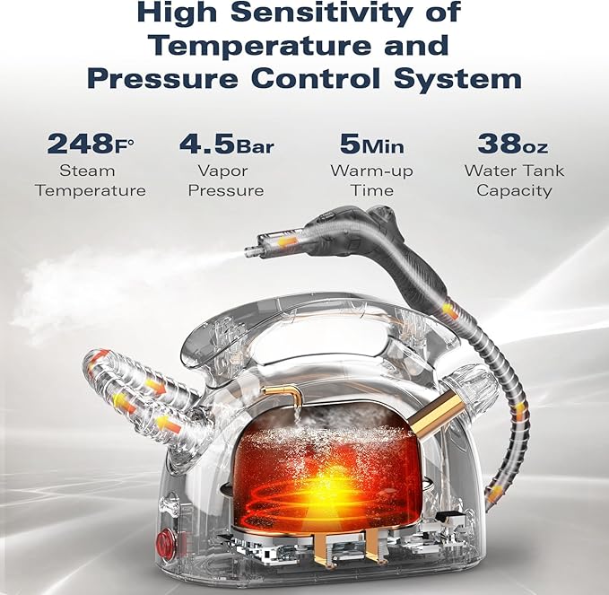 Waitbird Steam Cleaner, Steam Cleaner For Home, Handheld Steamer For Cleaning With 21 Accessories, 248 °F High Temperature, Suitable for Grout, Floor. Sofas, Upholstery, Toys
