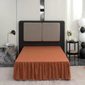 Terracotta Bed Skirt King Size Ruffled Bed Skirt with Split Corners, King Bed Skirt 16 Inch Drop, King Size Bed Skirt Terracotta for Ruffled Bed Skirt with Split Corners, Bed Skirts King Size