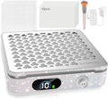 Nail Dust Collector | 1000PA Nail Vacuum Dust Collector | 10 Speed Levels | Low Noise & Strong Suction | Reusable Filter, 10 Pads + Nail Dust Brush| for Acrylic Nails, Salon & Home -White Diamond
