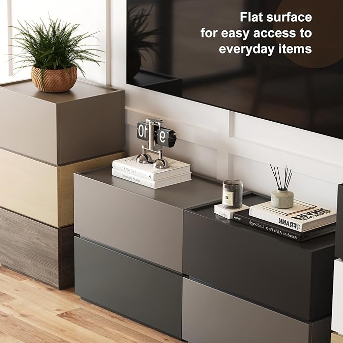 Stackable Storage Drawers, Wooden Drawer Storage Organizer, Modern Nightstands with Wooden Drawers, Small Storage Cabinet, Modular Design, Available in 2 Sizes for Versatile Use Oak Small