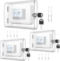 AUURIO 3 PCS Upgraded Thermostat Lock Box with Key, Large Space Thermostat Cover Seamless Anastomosis, Clear Decorative AC Lock Box Cover on Wall Fits Thermostats 4.8" H x 6" W or Smaller