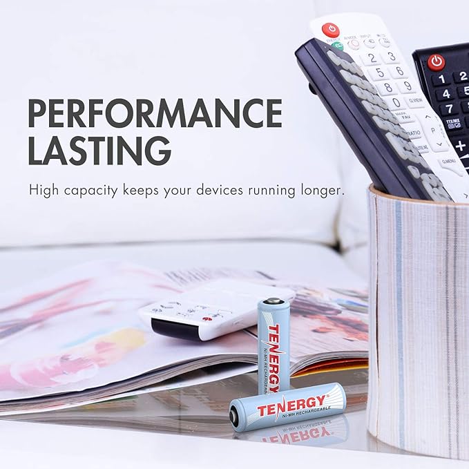 Tenergy TN145 8 Bay Charger and 8 Pack Rechargeable AA Batteries, Independent Charging, UL & CE Certified