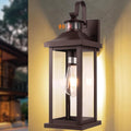 Roravilila 1-Pack 18 Inch Oil Rubbed Bronze Motion Sensor Outdoor Wall Lantern IP65 Waterproof, Large Brown Dusk to Dawn Outdoor Light for House Clear Glass Outside Wall Mounted Lamps Front Door