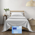 THREAD SPREAD Twin Size Sheets Set Cotton - 400 Thread Count Cotton Twin Sheets 3 PC Set (Silver Grey), Ultra Soft, Cooling, Hotel-Quality 16" Deep Pocket Sateen Bedsheet for Hot Sleepers