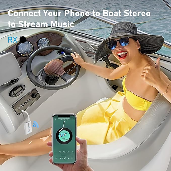1Mii Bluetooth Transmitter Receiver for TV/Airplane to Headphones, Bluetooth 5.3 AUX/RCA Audio Adapter with aptX Adaptive/Low Latency/HD Audio, Dual Link, Wireless Receiver for Home Stereo, Boat, Gym
