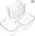 12 Pack Clear Plastic Storage Bins, Pantry Organizers and Storage, Clear Pantry Organizer Bins, Plastic Containers with Handle for Kitchen,Freezer,Cabinet,Closet,Bathroom Under Sink Storage