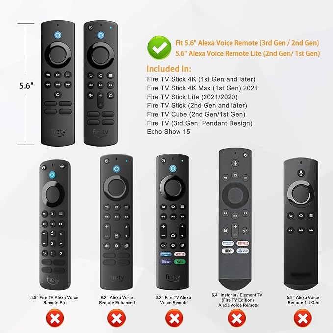 CaseBot Remote Case for Fire TV Stick HD/4K/4K Max (1st Gen)/Fire TV Stick (3rd Gen)/Lite - Anti-Slip Shockproof Silicone Cover for Alexa Voice Remote (2nd & 3rd Generation) (Green Glow in The Dark)