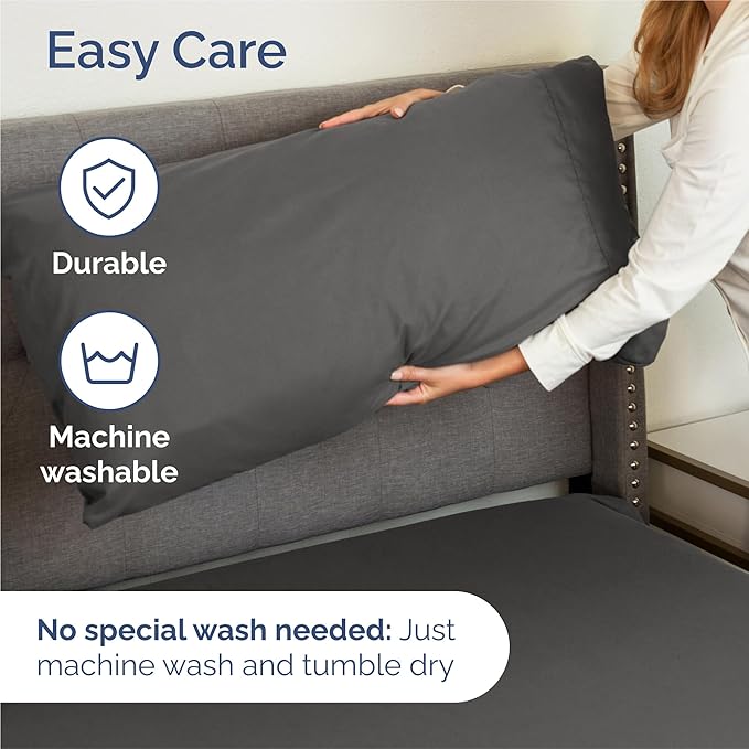 Cal King 6 Piece Sheet Set - Cooling, Comfy & Breathable - Hotel Luxury Bedding, Includes Fitted Sheet for Women, Men, Kids & Teens - 1 Flat, 1 Fitted Sheet, 4 Pillowcases w/Deep Pockets - Charcoal