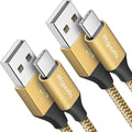 etguuds USB A to USB C Cable 6ft, 2-Pack, 3A Fast Charging Type C Charger Cord for iPhone 17 16 15 Pro Max 16e 17 Air, Samsung Galaxy S25 S24 S23 S22 S21 S20 A17 A16 A56 A55 Flip Fold, Gold