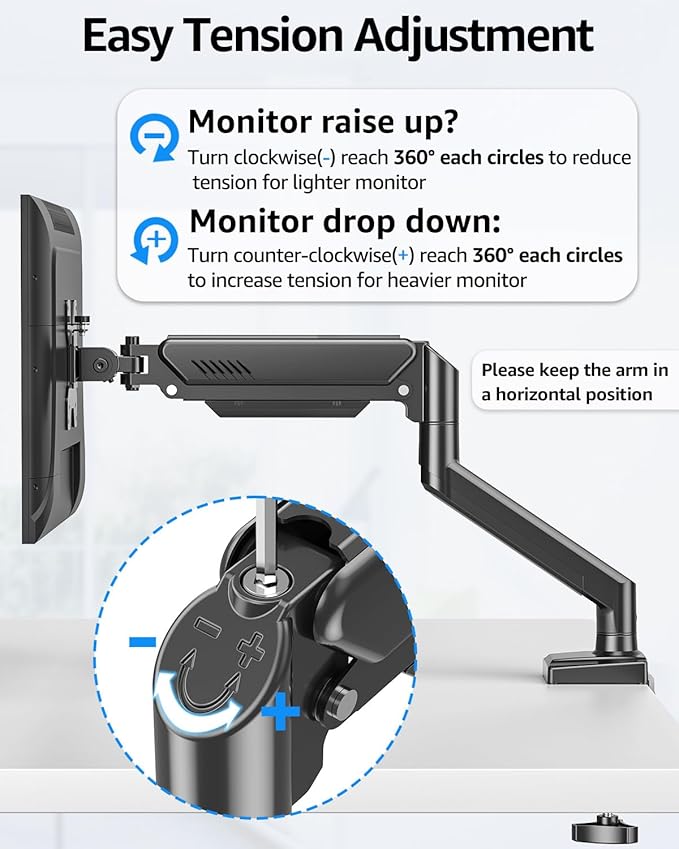 Dual Monitor Stand fits up to 32 inch, 4.4-22 lbs Computer Screens, Dual Monitor Desk Mount Height Adjustable, Monitor Arms for 2 Monitors, Home Office VESA Mounts, Freelift Black