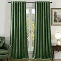 AUSSPVOCT Olive Green Velvet Curtains 84 Inches for Living Room, Elegant Thermal Insulated Room Darkening Heavy Blackout Drapes Luxury Curtain for Bedroom, Back Tab Rod Pocket, W52 x L84, 2 Panels
