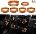Knob Cover for F150 AC Climate Control Switch/Trailer/4WD/VOL/Tune Button Interior Center Console Trim Accessories Compatible with Ford F150 XLT 2016 2017 2018 2019 (Orange 6 Pcs)