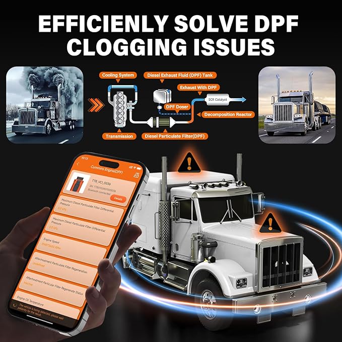 TopTekk Regen Device and DPF Condition Detection, Compatible with Detroit Engines, Advanced Error Code Clearing and Regeneration