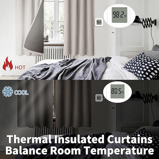 BGment Blackout Curtains for Bedroom 72 Inch Long, Thermal Insulated Full Room Darkening Bedroom Curtains, Heavy Sun Blocking Soundproof Window Curtains with Rod Pocket, 2 Panels, 52 Wide, Cashmere