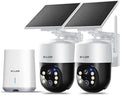 SOLIOM Security Cameras Wireless Outdoor,8MP Ultra HD for Day and Night, No Subscription,Built in Radar,Solar Powered Cameras for Home Security, 360° Pan Tilt Auto Tracking,5G & 2.4G WiFi, 2-Cam Kit