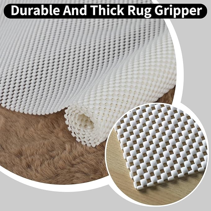 FestiCorp Non Slip Rug Pads 5x7 Ft Non Skid Rug Pad Gripper, Anti-Slip Carpet Rug Mats for Under Rugs and Hard Surface Floors