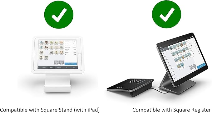 EOM-POS Hardware Bundle for Square - Cash Drawer, Mounting Brackets, Thermal Receipt Printer, Barcode Scanner [Compatible with Square Stand and Square Register]