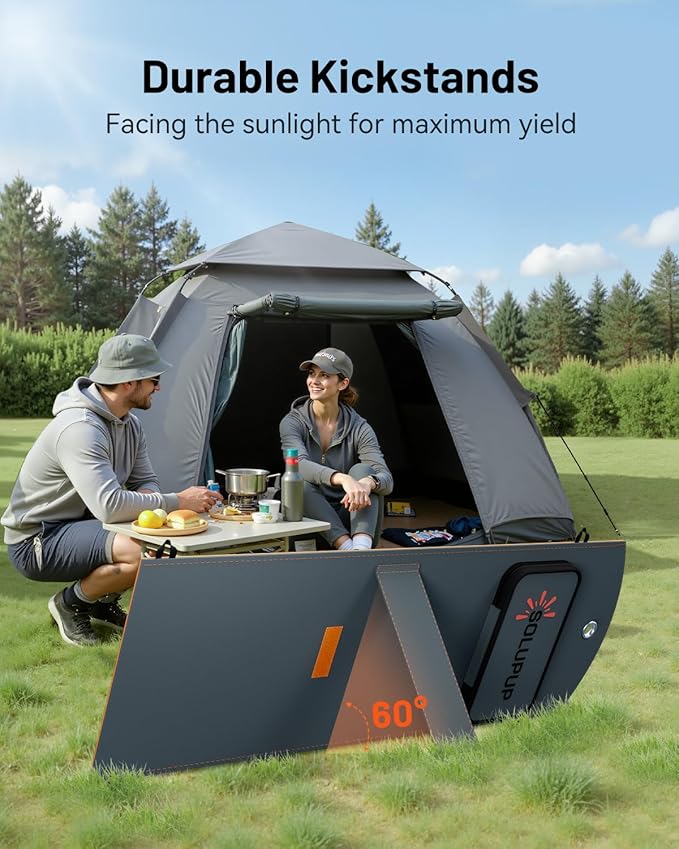 SOLUPUP Solar Panels 30W Portable Foldable Solar Charger with 5V USB-A and USB-C Fast Charging Compatible with iPhone, iPad, Samsung, Power Banks, IPX5 Waterproof Perfect for Camping, Hiking, Outdoor
