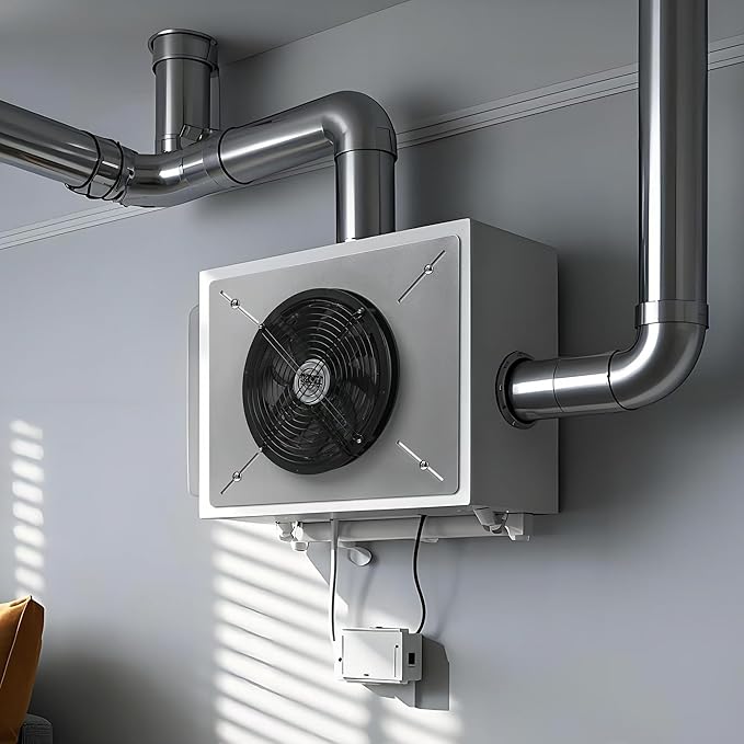 MEOZRI Basement Attic Crawlspace Ventilation Fan Window Exhaust Fan Ultra-Thin Design Reversible Airflow (Large-740CFM-16.9 * 12.9 Inch)