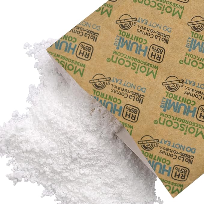 Wisesorb 85% Two-Way Humidity Control Packs, 60 Gram 5 Pack for Storing 1 lb, Size 60 Seasoning Packets Moisture Control Packets Individually Wrapped, Humidifier Packs for Season Wood Humidifier Boxes