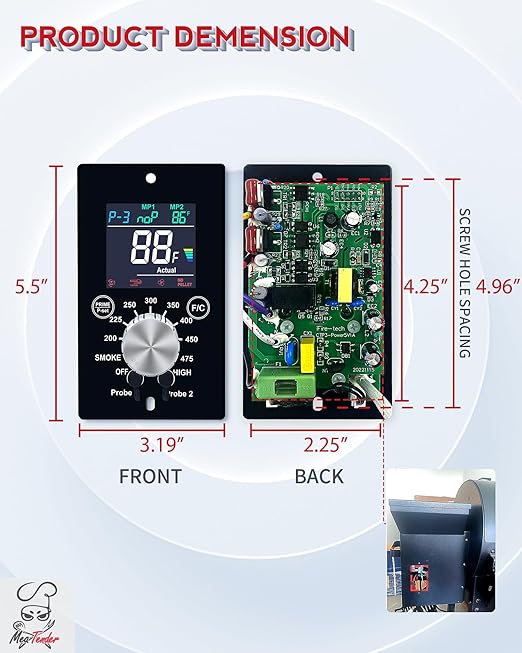 Universal PID Enhanced Grill Temperature Control Panel Replacement for Pit Boss, Traeger, Z Grills and Smokers Models