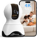 VIMTAG Security Camera Indoor, 4K UHD Pet Camera with Phone App for Dog/Cat, 360° Pan/Tilt Cameras for Home/Nanny/Baby/Room, Night Vision, Motion Tracking, 5G/2.4GHz WiFi, 2-Way Audio, Cloud & SD Card