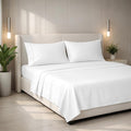 Mayfair Linen 100% Egyptian Cotton Queen Sheets Set - 2000 Series Luxury Sheets Queen Size Bed Set, Soft & Cooling, Sateen Weave 17" Extra Deep Pocket Hotel Collection Sheet (4 Pc, White)