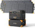 Pecron Portable Power Station F3000LFP with 3072Wh Extra Battery, 200W Solar Panel*3, 3072Wh Solar Camping Generator, 3600W Solar Generator for RV, Home Use, CPAP