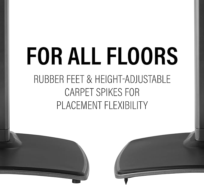Sanus Height Adjustable Speaker Stand for Sonos Era 300™ - 17" Height Adjustment Sonos Stand Includes Carpet Spikes & Rubber Pads - Easy DIY Install Comes w/All Hardware - Black Single