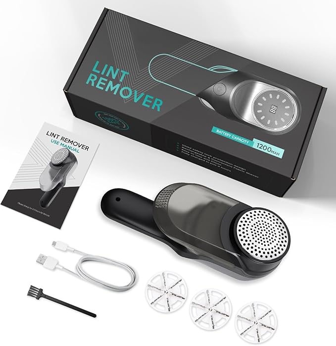 Fabric Shaver, Lint Remover, Lint Shaver with 2 Speeds 3 Replaceable Blades, Sweater Shaver, Clothes Shaver, Fabric Pilling Remover, Fabric Shaver for Furniture, Electric Lint Remover for Clothes