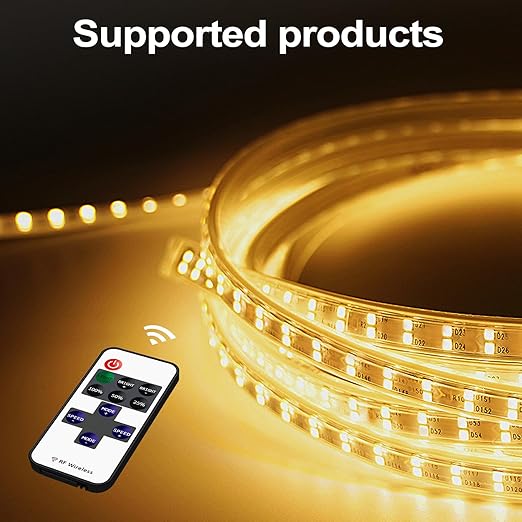 RF Mini Wireless LED Remote Controller for Single Color 3528 5050 COB LED Strip Lights,Wireless LED Control with DC Connector,RF Dimmer Switch for DC 5-24V LED Ribbon Led Shelf Lights Cabinet