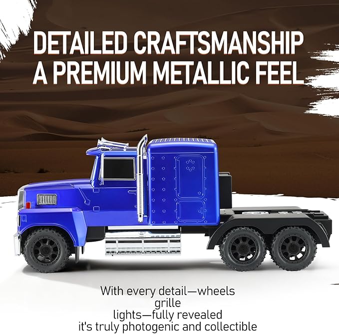 WSTER American Truck Bluetooth Speaker with HD Sound, TWS Pairing, LED Party Light, Operation Panel, Built-in Mic, Portable Car Model Speaker for Parties, Beach, Outdoor Activities (Blue)